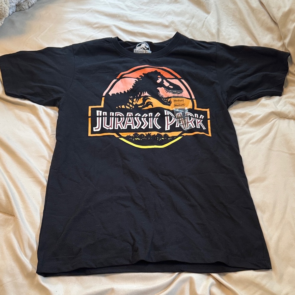 Jurassic Park Unisex Black Graphic Tee- medium